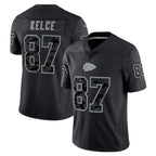 Johmsee KC.Chiefs #87 Travis Kelce Player Black RFLCTV Limited Stitched Jerseys