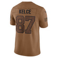 Johmsee KC.Chiefs #87 Travis Kelce Player Brown Salute To Service Limited Stitched Jerseys