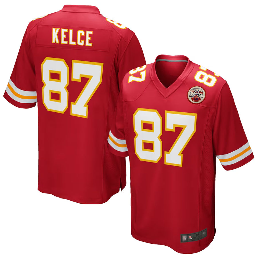 Johmsee KC.Chiefs #87 Travis Kelce Player Red Team Color Game Stitched Jerseys