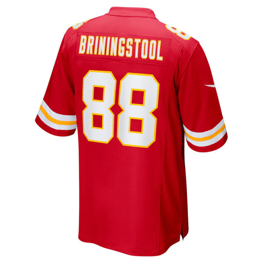 KC.Chiefs #88 Jake Briningstool Red Team Game Stitched American Football Jerseys