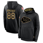 Johmsee KC.Chiefs #88 Tony Gonzalez Player Black Salute to Service Hoodies Limited Game Stitched Jerseys