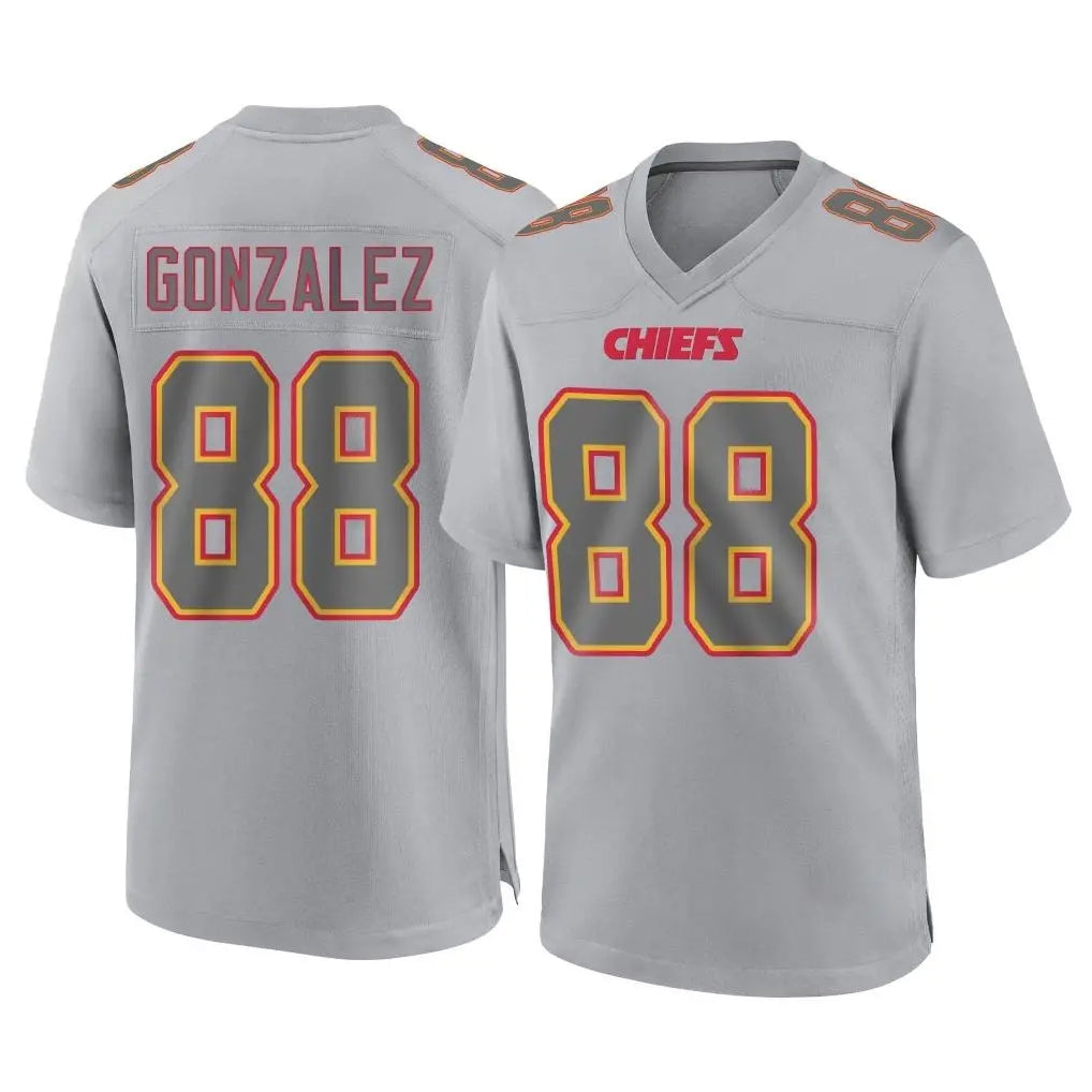Johmsee KC.Chiefs #88 Tony Gonzalez Player Gray Atmosphere Fashion Game Stitched Jerseys