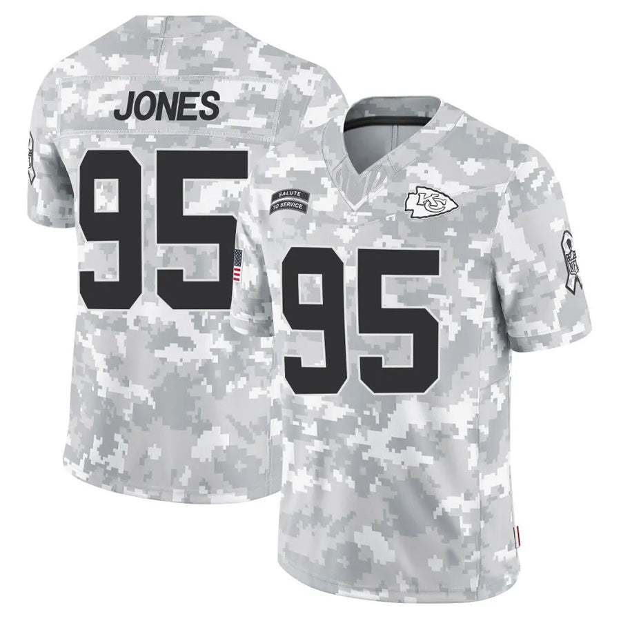 Johmsee KC.Chiefs #95 Chris Jones Player Arctic Camo Salute to Service Limited Stitched Jerseys