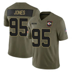 Johmsee KC.Chiefs #95 Chris Jones Player Olive 2025 Salute To Service Limited Game Stitched Jerseys