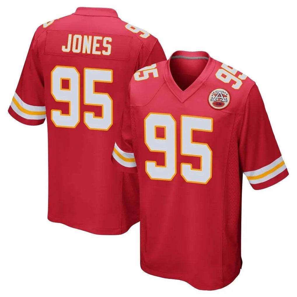 Johmsee KC.Chiefs #95 Chris Jones Player Red Home Game Stitched Jerseys