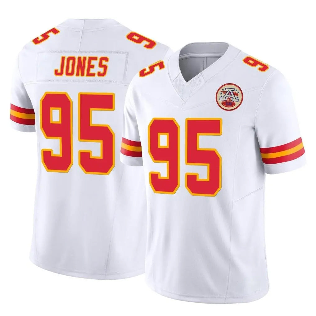 Johmsee KC.Chiefs #95 Chris Jones Player White Limited Vapor F.U.S.E. Home Game Stitched Jerseys