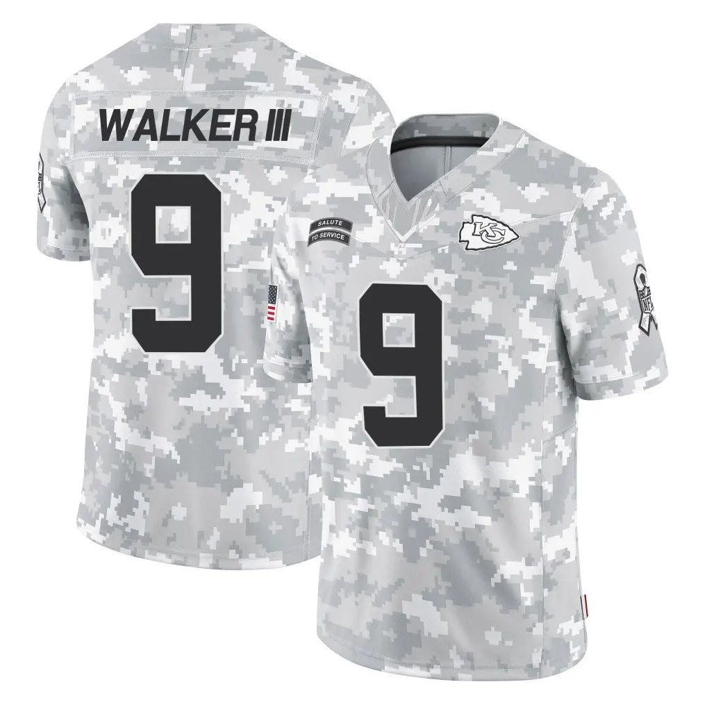 Johmsee KC.Chiefs #9 Kenneth Walker III Player Arctic Camo Salute To Service Limited Game Stitched Jerseys