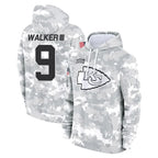 Johmsee KC.Chiefs #9 Kenneth Walker III Player Arctic Camo Salute to Service Hoodies Limited Game Stitched Jerseys
