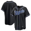 Johmsee KC.Royals Black Carbon Fashion Home Game Blank Player Stitched Jerseys