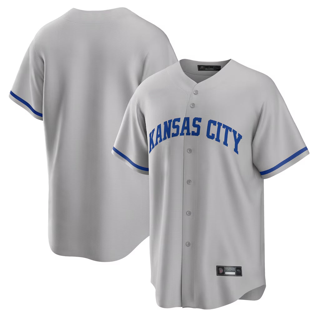 Johmsee KC.Royals Gray Game Home Blank Player Stitched Jerseys