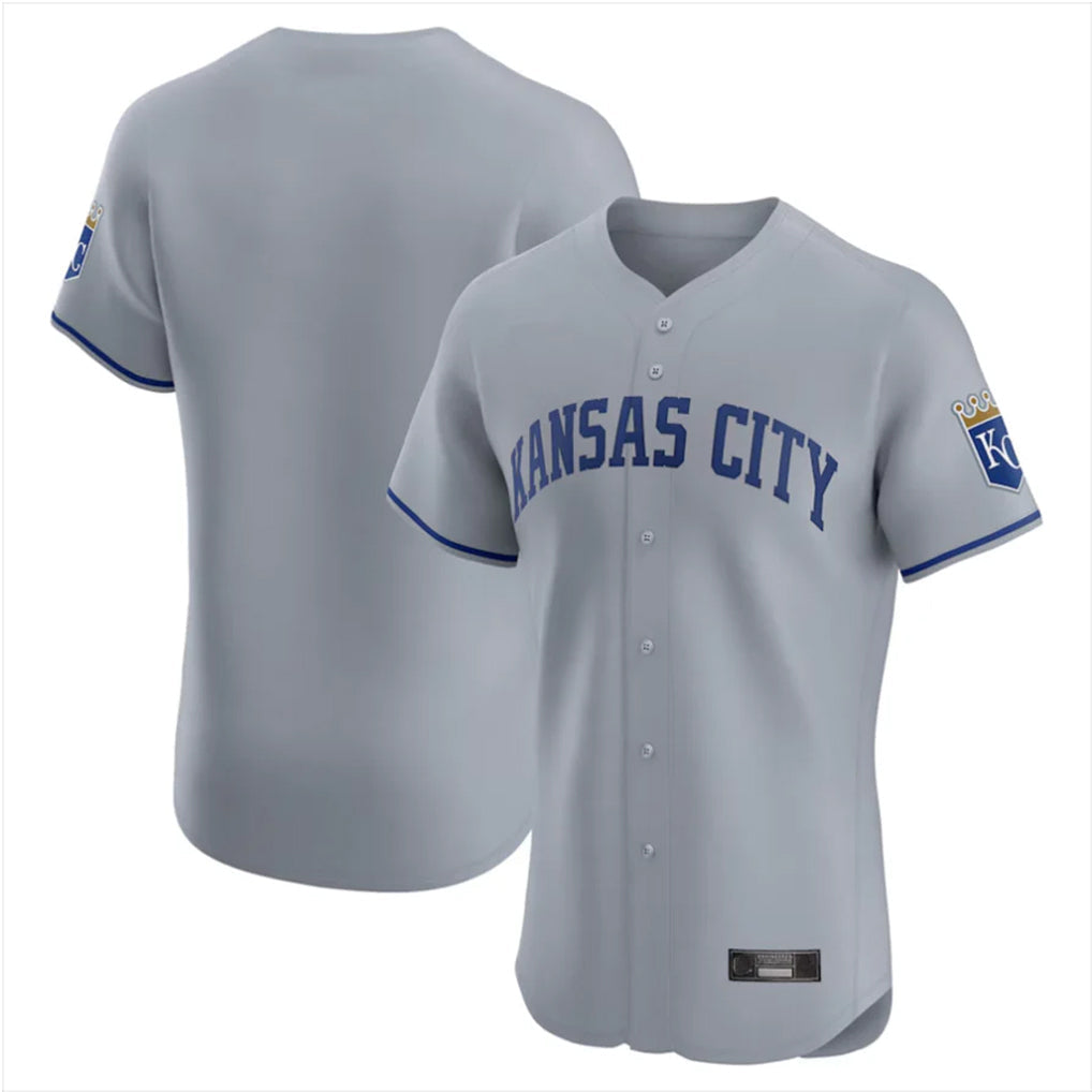 Johmsee KC.Royals Gray Limited Elite Home Blank Player Stitched Jerseys
