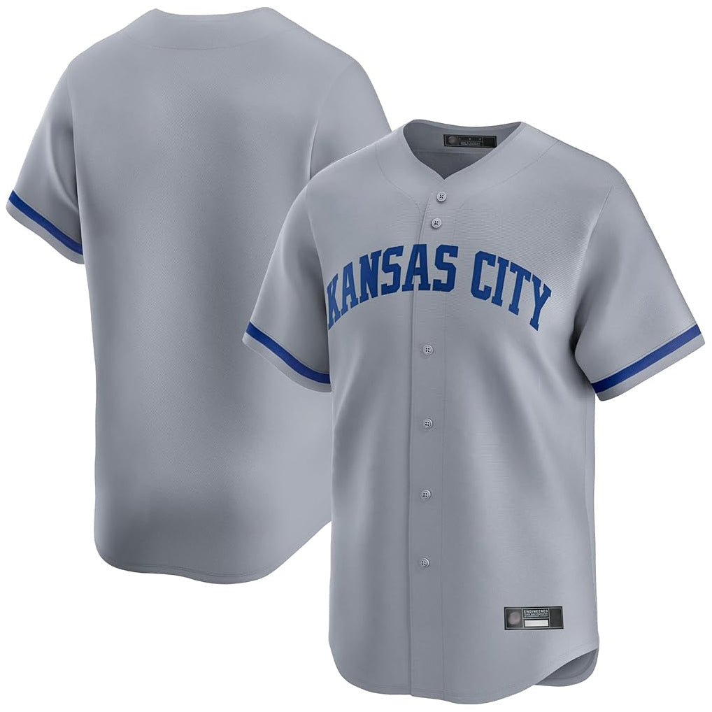 Johmsee KC.Royals Gray Limited Home Blank Player Stitched Jerseys