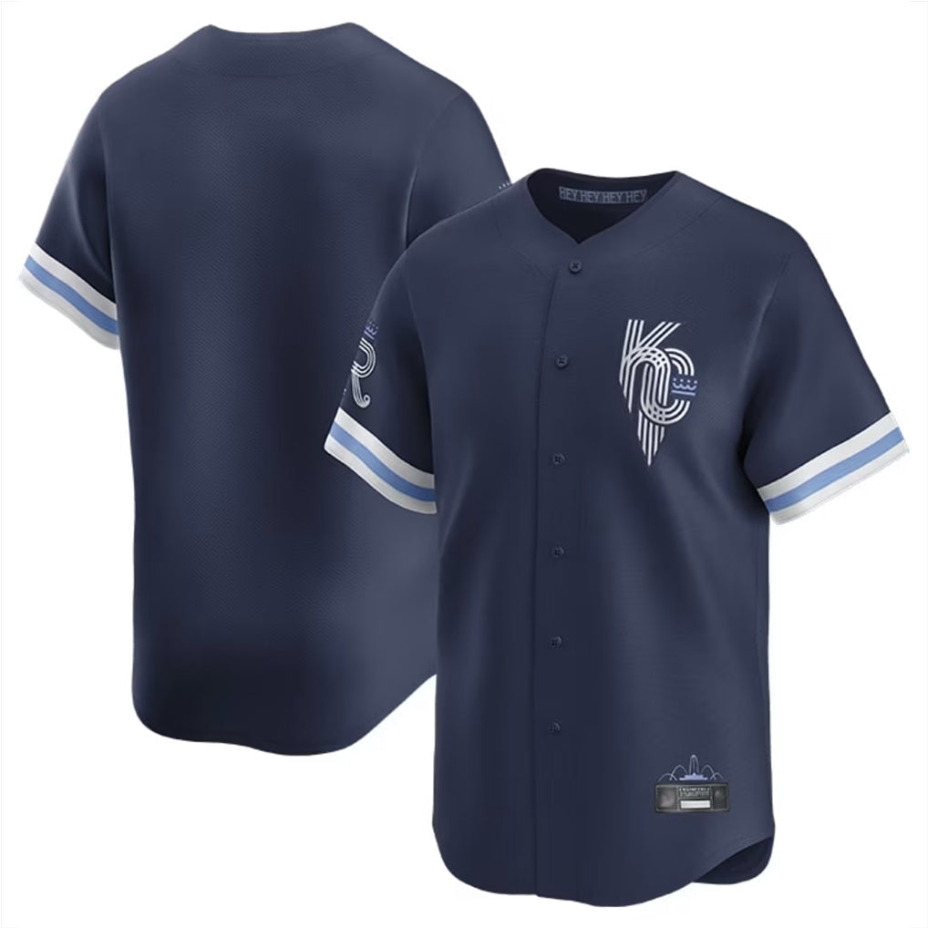 Johmsee KC.Royals Navy City Connect Limited Home Blank Player Stitched Jerseys