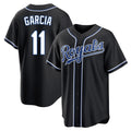 Johmsee KC.Royals #11 Maikel Garcia Player Black Carbon Fashion Home Game Stitched Jerseys
