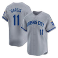Johmsee KC.Royals #11 Maikel Garcia Player Gray Limited Home Stitched Jerseys