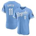 Johmsee KC.Royals #11 Maikel Garcia Player Light Blue Alt Limited Elite Home Stitched Jerseys