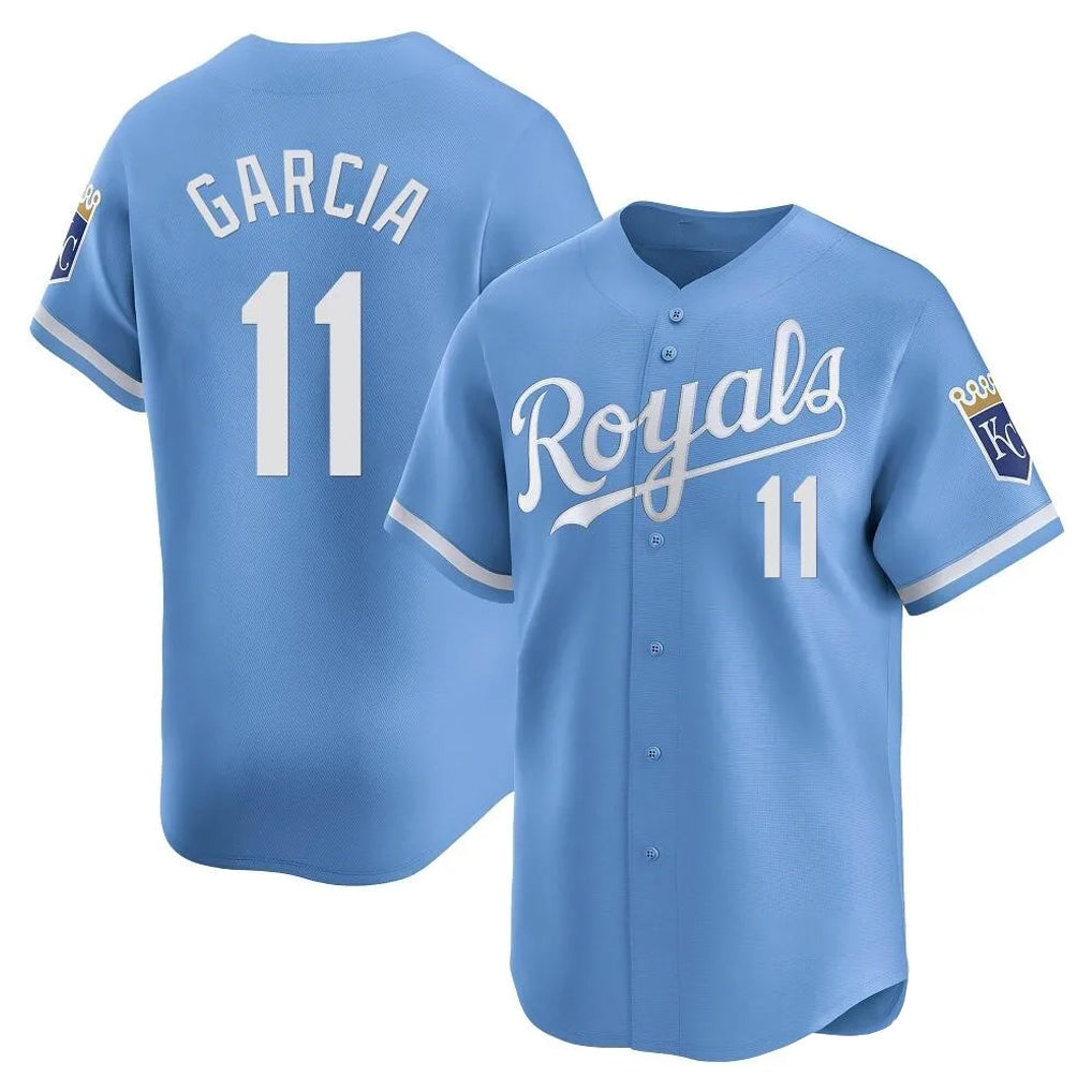 Johmsee KC.Royals #11 Maikel Garcia Player Light Blue Alt Limited Home Stitched Jerseys