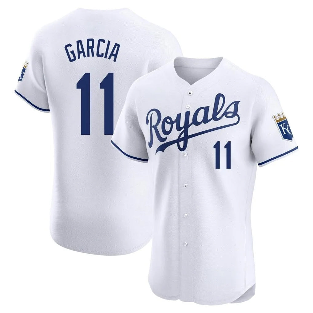 Johmsee KC.Royals #11 Maikel Garcia Player White Alt Limited Elite Home Stitched Jerseys