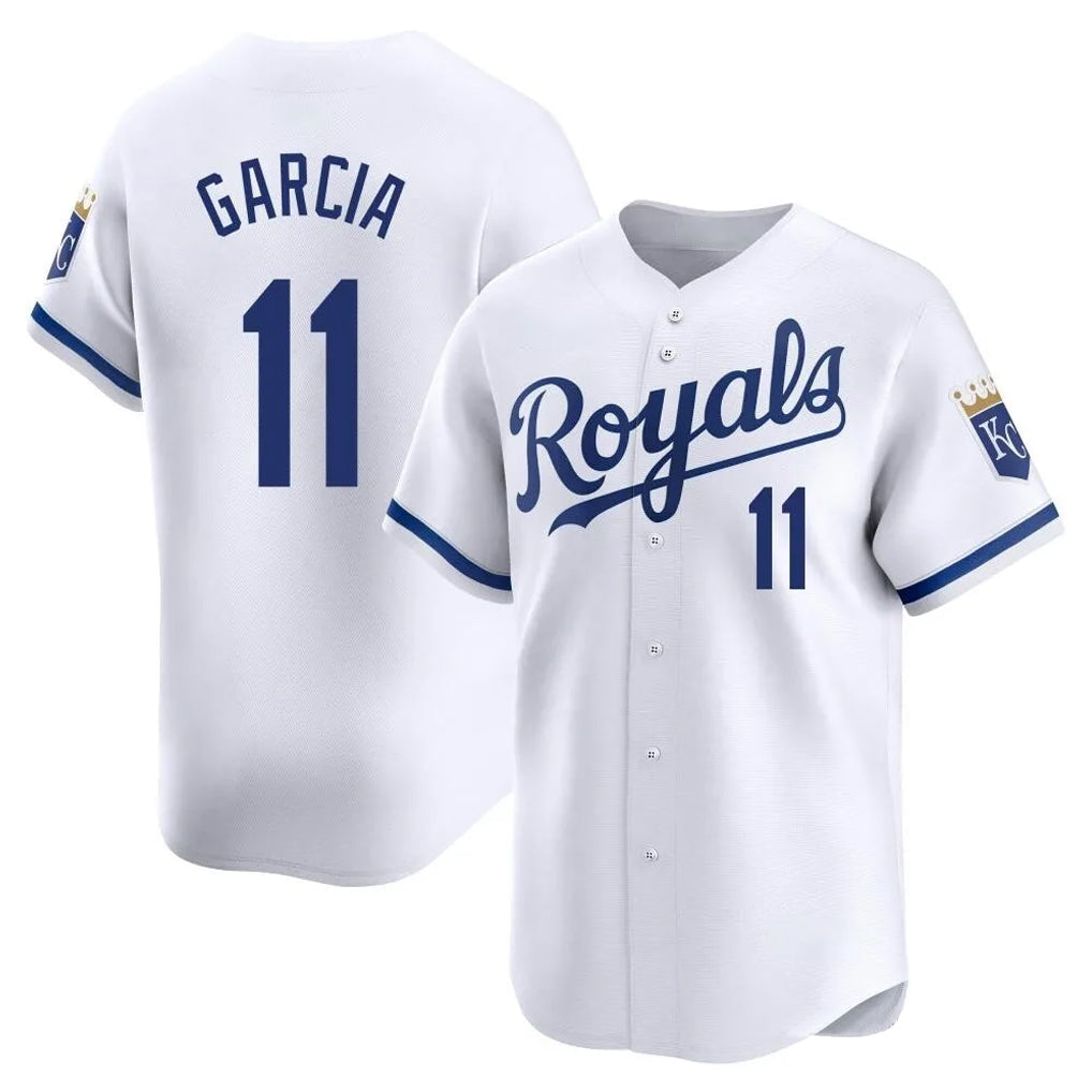 Johmsee KC.Royals #11 Maikel Garcia Player White Alt Limited Home Stitched Jerseys