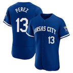 Johmsee KC.Royals #13 Salvador Perez Player Royal City Connect Limited Elite Home Game Stitched Jerseys