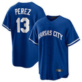 Johmsee KC.Royals #13 Salvador Perez Player Royal Game Home Stitched Jerseys
