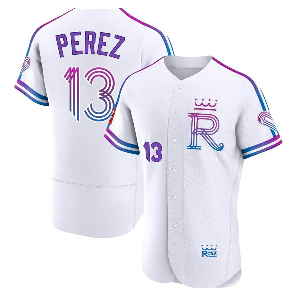 Johmsee KC.Royals #13 Salvador Perez Player White 2026 City Connect Limited Elite Home Stitched Jerseys
