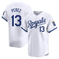 Johmsee KC.Royals #13 Salvador Perez Player White Alt Limited Home Stitched Jerseys