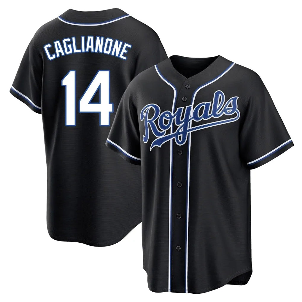 Johmsee KC.Royals #14 Jac Caglianone Player Black Carbon Fashion Home Game Stitched Jerseys
