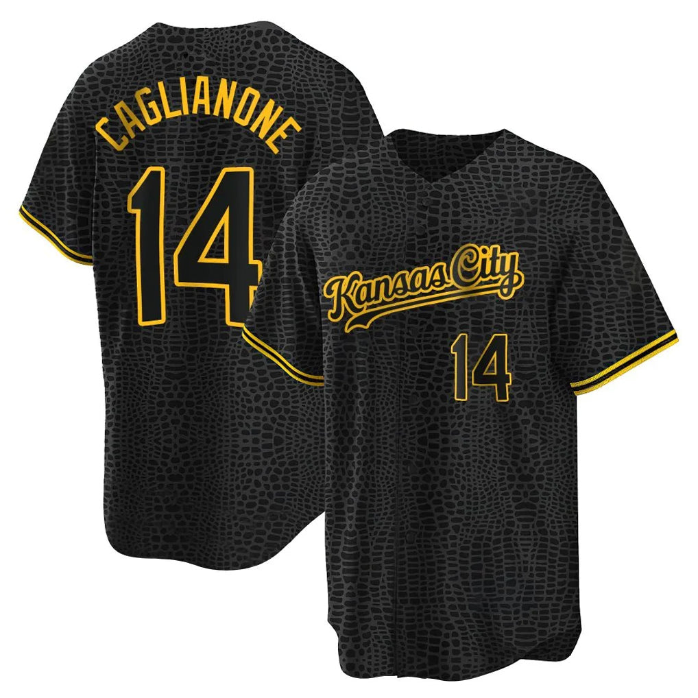 Johmsee KC.Royals #14 Jac Caglianone Player Black Snake Skin City Game Stitched Jerseys