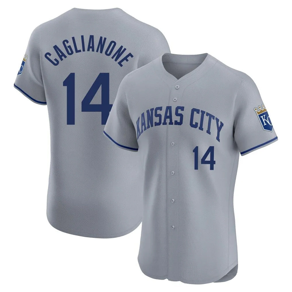 Johmsee KC.Royals #14 Jac Caglianone Player Gray Limited Elite Home Stitched Jerseys