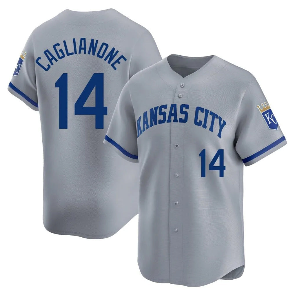 Johmsee KC.Royals #14 Jac Caglianone Player Gray Limited Home Stitched Jerseys