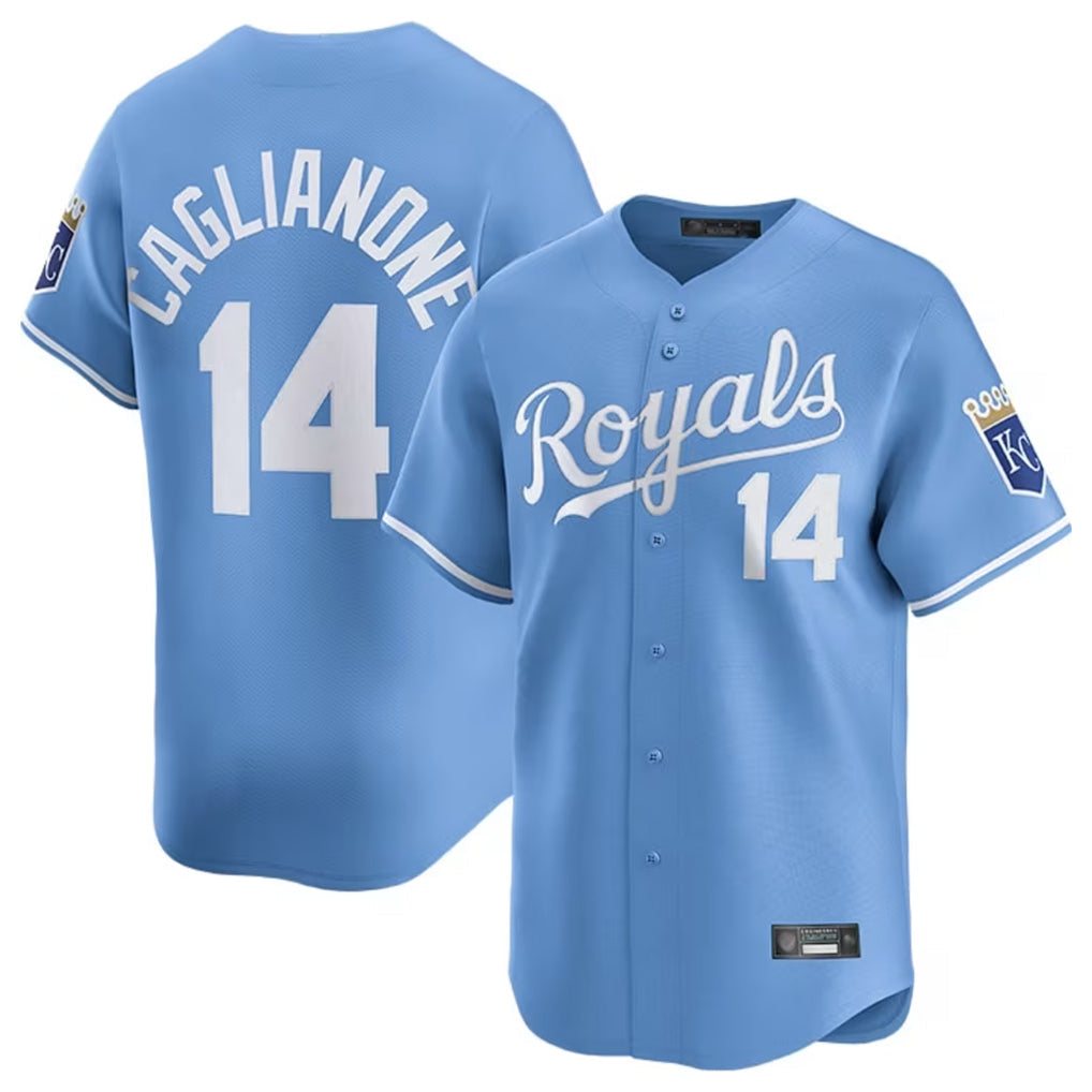 Johmsee KC.Royals #14 Jac Caglianone Player Light Blue Alt Limited Home Stitched Jerseys