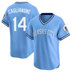 Johmsee KC.Royals #14 Jac Caglianone Player Light Blue Limited Throwback Cooperstown Collection T-shirt Stitched Jerseys