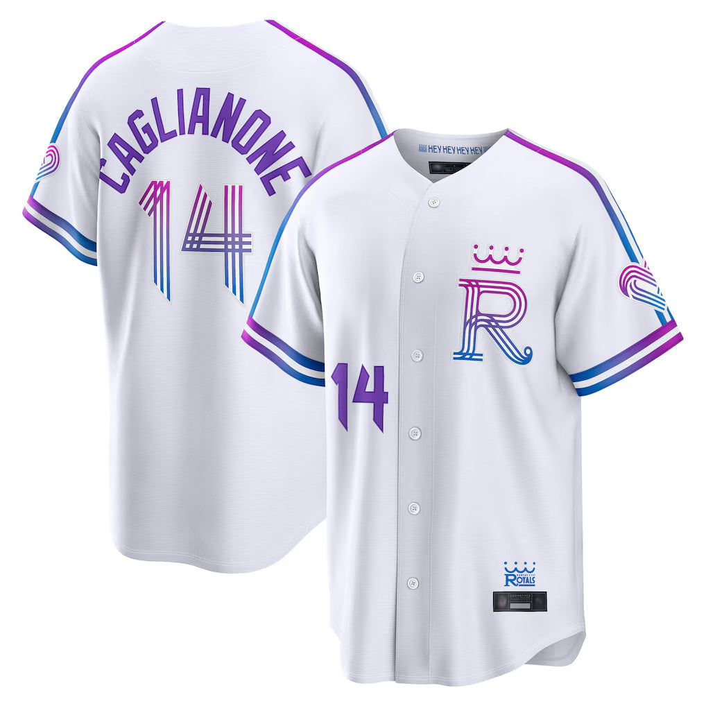 Johmsee KC.Royals #14 Jac Caglianone Player White 2026 City Connect Limited Home Stitched Jerseys