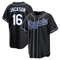 Johmsee KC.Royals #16 Bo Jackson Player Black Carbon Fashion Home Game Stitched Jerseys