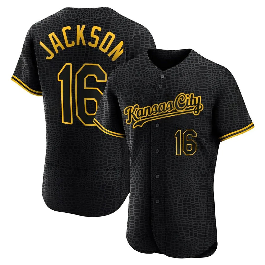 Johmsee KC.Royals #16 Bo Jackson Player Black Snake Skin City Limited Elite Stitched Jerseys