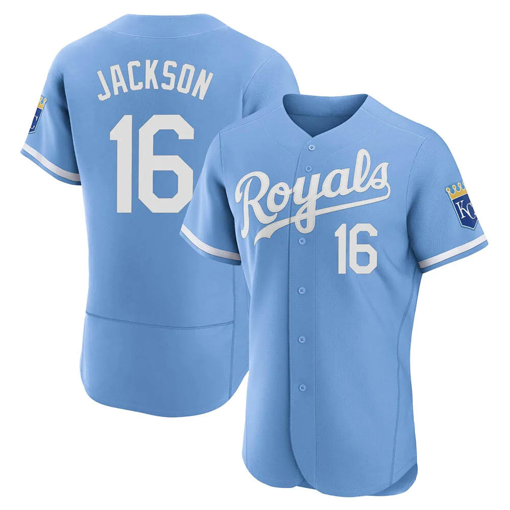 Johmsee KC.Royals #16 Bo Jackson Player Light Blue Alt Limited Elite Home Stitched Jerseys