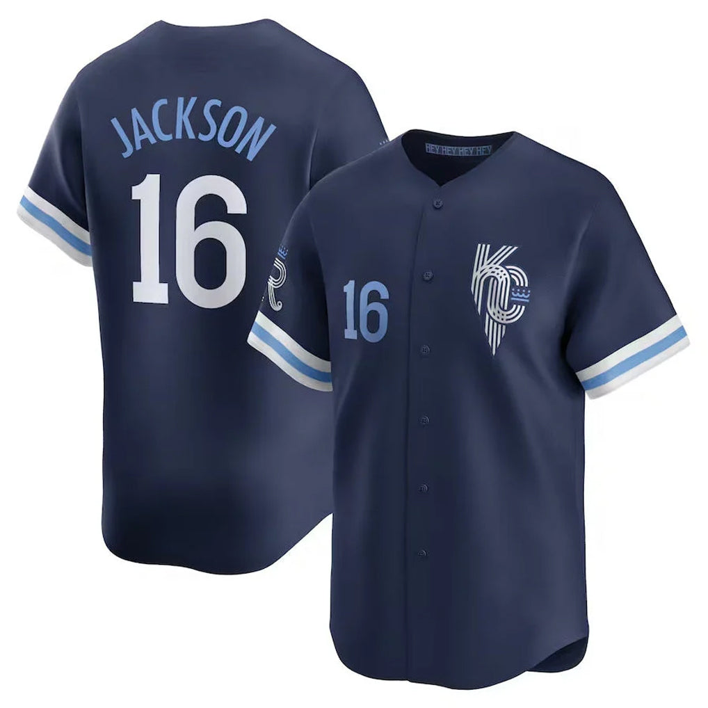 Johmsee KC.Royals #16 Bo Jackson Player Navy City Connect Limited Home Stitched Jerseys