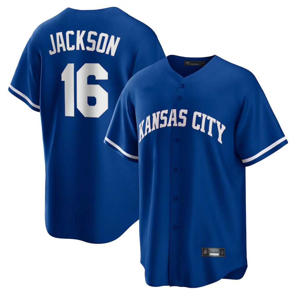 Johmsee KC.Royals #16 Bo Jackson Player Royal Game Home Stitched Jerseys
