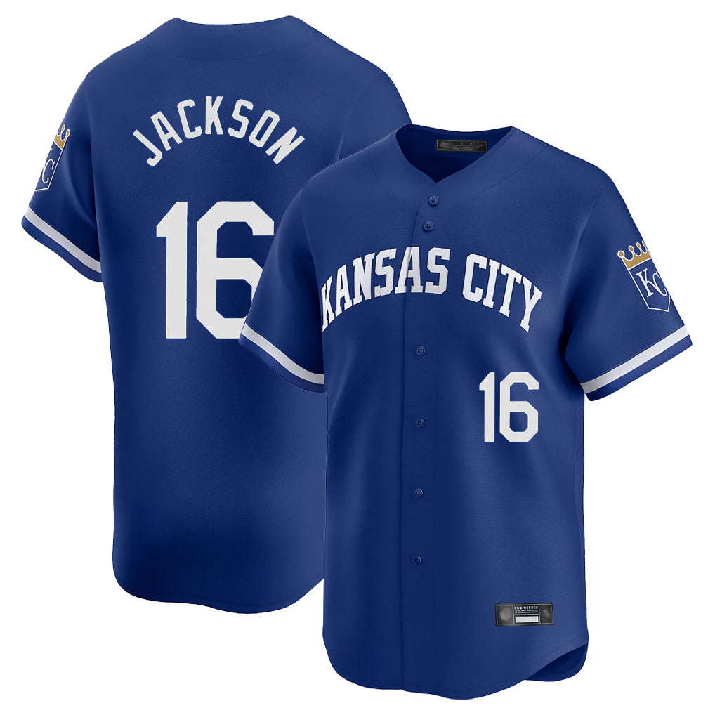 Johmsee KC.Royals #16 Bo Jackson Player Royal Limited Home Stitched Jerseys