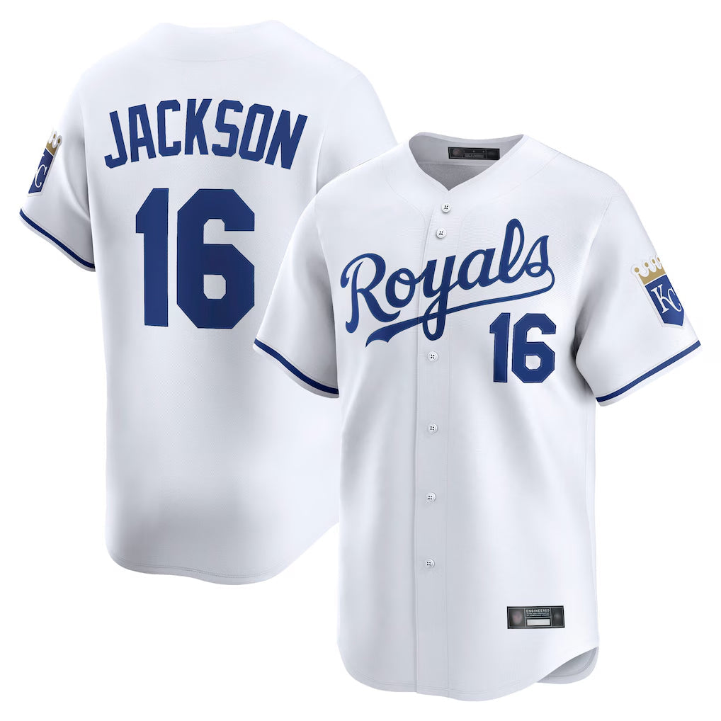 Johmsee KC.Royals #16 Bo Jackson Player White Alt Limited Home Stitched Jerseys