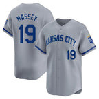 Johmsee KC.Royals #19 Michael Massey Player Gray Limited Home Stitched Jerseys