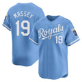 Johmsee KC.Royals #19 Michael Massey Player Light Blue Alt Limited Home Stitched Jerseys
