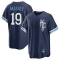 Johmsee KC.Royals #19 Michael Massey Player Navy City Connect Home Game Stitched Jerseys