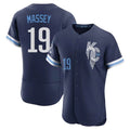 Johmsee KC.Royals #19 Michael Massey Player Navy City Connect Limited Elite Home Stitched Jerseys