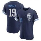 Johmsee KC.Royals #19 Michael Massey Player Navy City Connect Limited Elite Home Stitched Jerseys