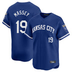 Johmsee KC.Royals #19 Michael Massey Player Royal Limited Home Stitched Jerseys