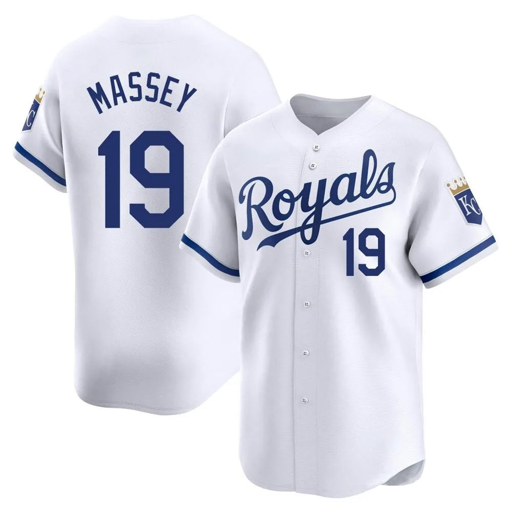 Johmsee KC.Royals #19 Michael Massey Player White Alt Limited Home Stitched Jerseys