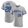 Johmsee KC.Royals #28 Kyle Isbel Player Gray Limited Elite Home Game Stitched Jerseys