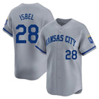 Johmsee KC.Royals #28 Kyle Isbel Player Gray Limited Home Stitched Jerseys